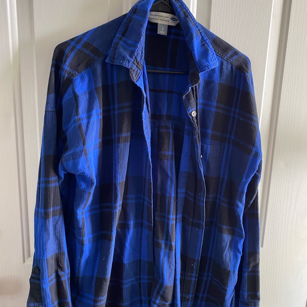 Blue boyfriend shirt